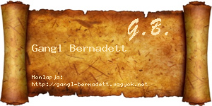 Gangl Bernadett névjegykártya